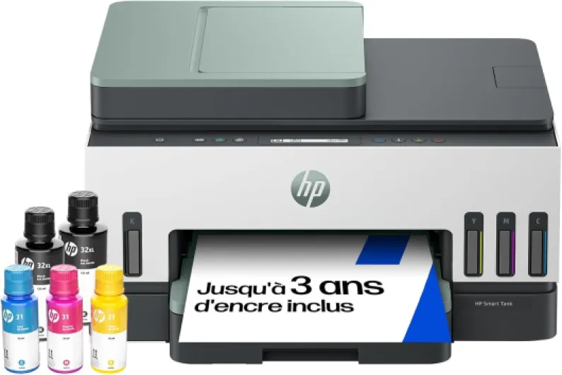 Smart Tank 7307, 941P5A, Imprimante Multifonction Couleur, à Jet d’Encre, Wi-FI, AAD 35 Feuilles, Impression Recto Verso Automatique, Numérisation et Copie, Grise