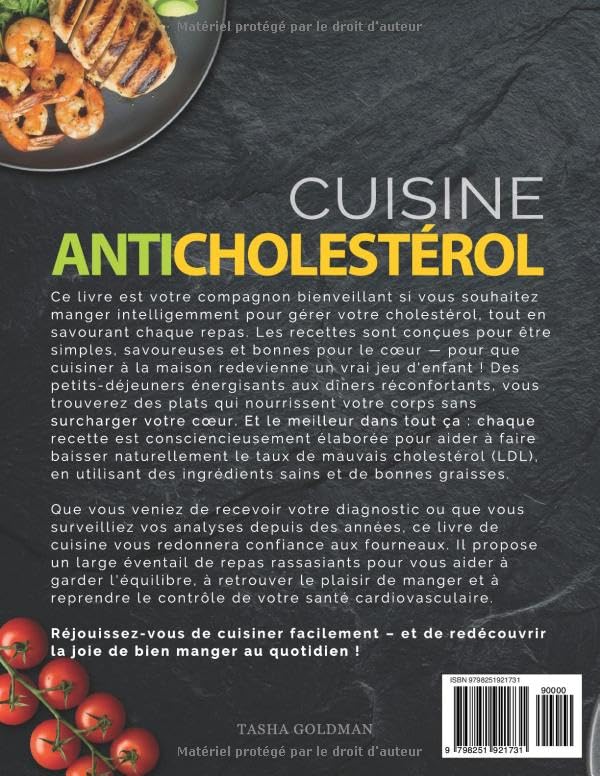 L'Art de la Cuisine Anticholestérol: 120 Recettes 100% Illustrées avec Valeurs Nutritionnelles et Plan de Repas de 28 Jours pour Débutants