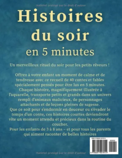 Histoires du Soir en 5 Minutes: 40 Contes Courts et Illustrés pour Enfants de 3 à 8 Ans