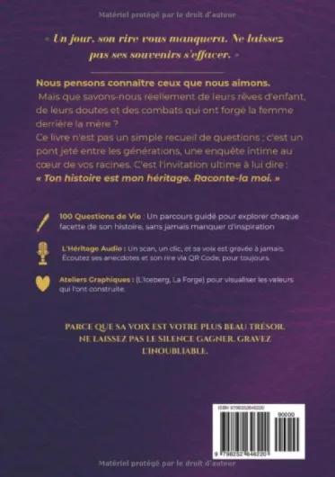 L'HÉRITAGE DE MAMAN: Maman, raconte-moi ton histoire : Le manuscrit de ta vie : à compléter, à illustrer et à raconter.