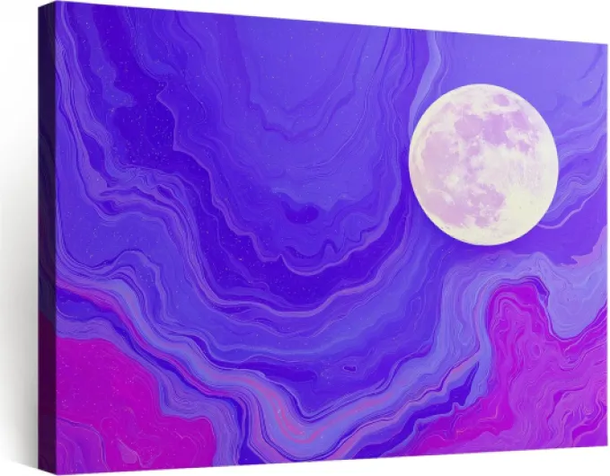Générique Tableau Decoration Murale Réaliste Marbre Lune Luxe - Impression sur toile avec Cadre pour Entrée Couloir Bureau Espace Pro, Peinture Tableau Image sur toile 140 x 70 cm Violet 4 140L x 70l cm
