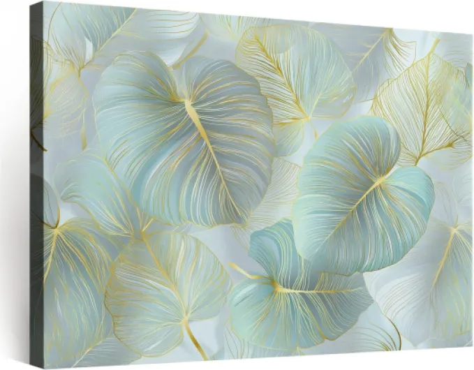 Générique Impression sur Toile Imprimée Plantes Charmantes Monstera Deliciosa Luxe, Image sur toile Cadre Tableau Decoration Murale 120 x 80 cm - Tableau sur toile pour Entrée Couloir Balcon Détente Vert Menthe 2 120L x 80l cm